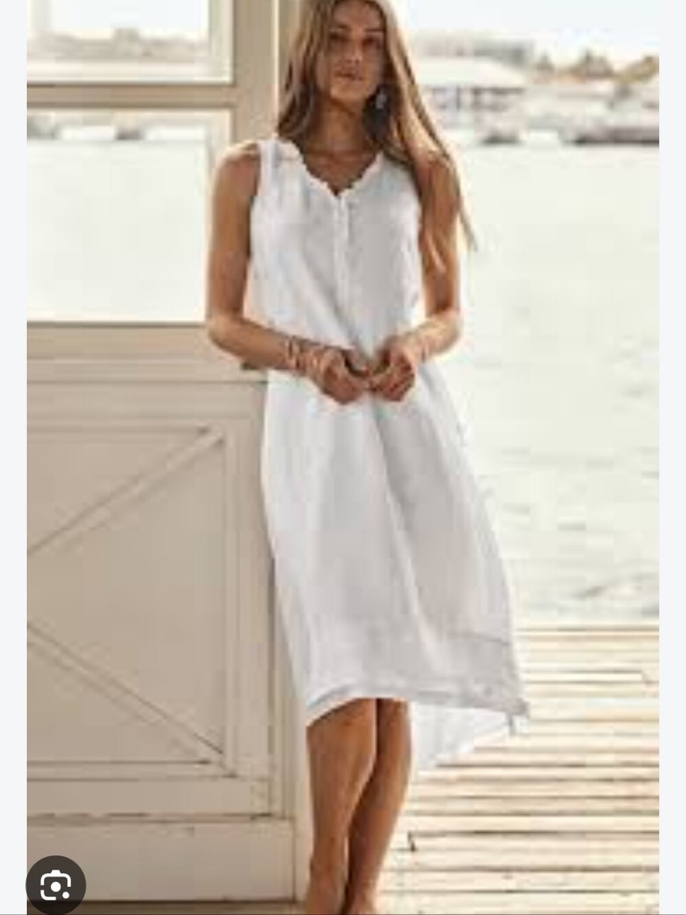 PURE JILL ELEMENTS ELIPTICAL HIGH LOW. NWOT LARGE LINEN DRESS.
